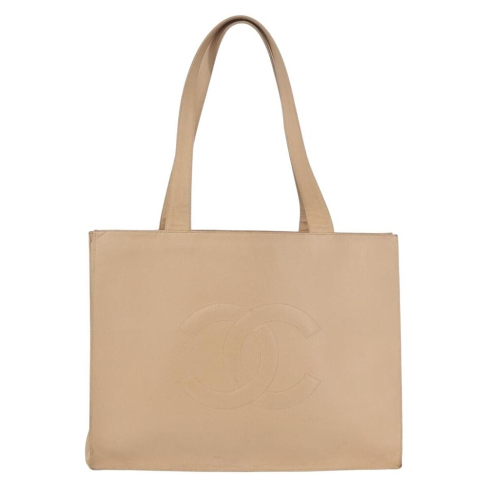 Chanel Tote Bag Caviar Beige Gold CC